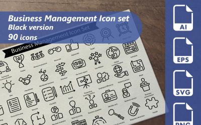 Business-Management-Linie-Icon-Set