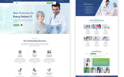 Healthcarex - Clinic Services One-Page-UI-Elemente