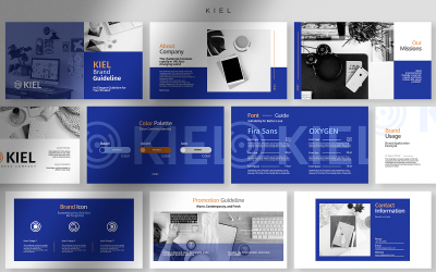Kiel - Modello PowerPoint per la presentazione delle linee guida del marchio elegante
