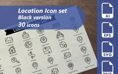 Location Line Icon Set Template