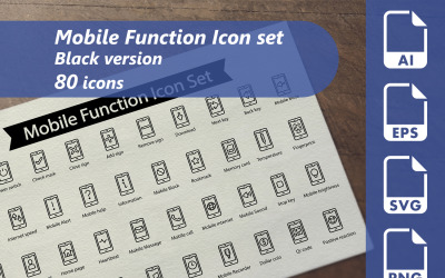 Mobil İşlev Satırı Simge Seti Şablonu