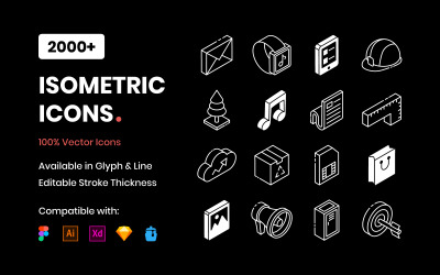 2000+ modèle de jeu d&amp;#39;icônes isométrique