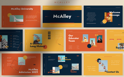 Modelo de PowerPoint do perfil da McAlley Creative University