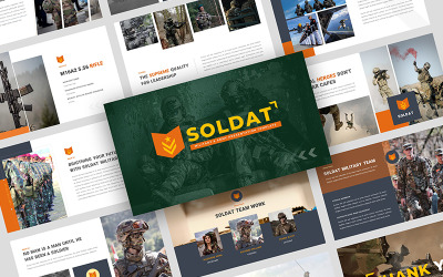 SOLDAT - Katonai és hadsereg bemutató PowerPoint sablon