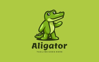 Logo kreskówka maskotka aligatora