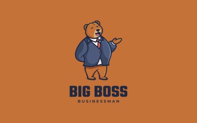 Logotipo de dibujos animados de Bear Big Boss