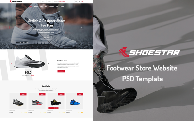 Modèle PSD de site Web de magasin de chaussures