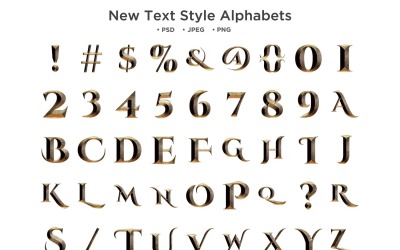 Novo alfabeto de estilo de texto, tipografia Abc