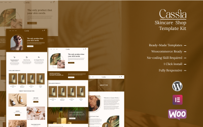 Sada šablon Cassia - Skincare Shop Elementor