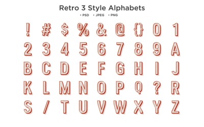 Alfabet w stylu retro 3, typografia Abc