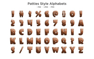 Alfabeto de estilo empanadas, tipografía Abc