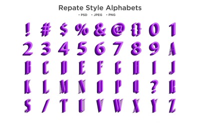 Alphabet de style de répétition, typographie abc