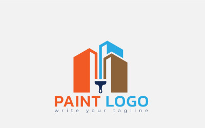 Design de logotipo, conceito de pintura de casa, decoração para casa, serviço de pintura