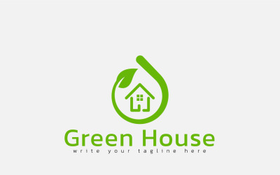 Green House onroerend goed logo ontwerp