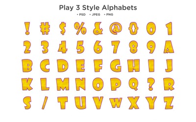 Hrajte 3 Style Alphabet, Abc Typography