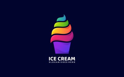 Logo coloré de dégradé de crème glacée