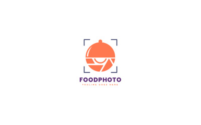 Logo sjabloon voor voedselfoto-app in oranje