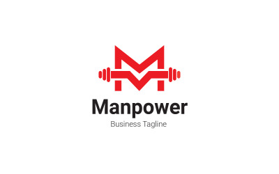 M Letter Manpower Logo Design Template