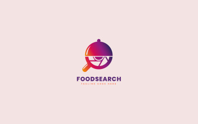 Modello di logo dell&amp;#39;app di ricerca alimentare in gradiente