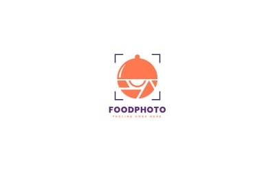 Modello di logo dell&amp;#39;app per foto di cibo in arancione