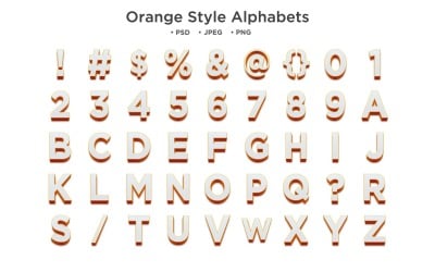 Orange Style Alphabet, Abc Typography