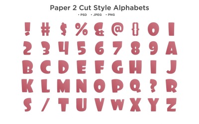 Papier 2 alphabet de style découpé, typographie abc