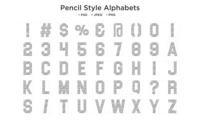 Pencil Style Alphabet, Abc Typography