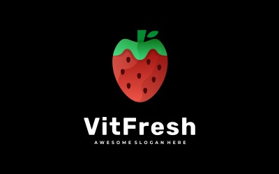 Strawberry Vit Fresh Logo mit Farbverlauf