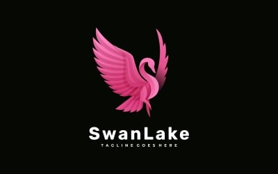 Style de logo dégradé du lac des cygnes