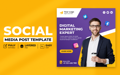Digital Marketing Instagram Post Template For Social Media
