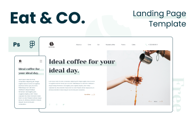 EAT &amp;amp; CO. – Free Minimal Coffee Shop Landing Page UI Template