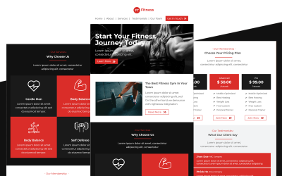 Fitness – Çok Amaçlı Fitness ve Spor Salonu E-posta Şablonu Duyarlı