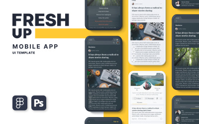 Fresh Up - Modèle d'interface utilisateur d'application mobile d'actualités