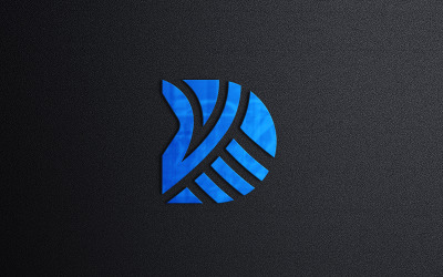 Maqueta de logotipo de letrero azul en relieve en una pared negra