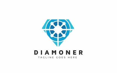 Modello di logo moderno Diamond Tech