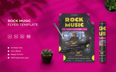 Musique rock - Modèle de Flyer