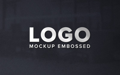 Tech-Logo-Mockup auf geprägtem Effekt