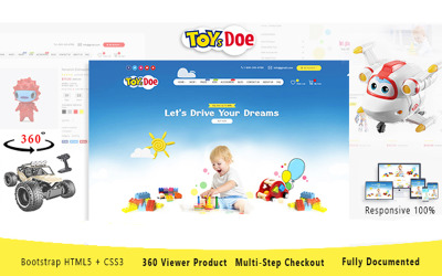 ToysDoe - Responsieve HTML-sjabloon voor kinderspeelgoedwinkel