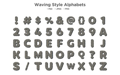 Alfabet w stylu machania, typografia Abc