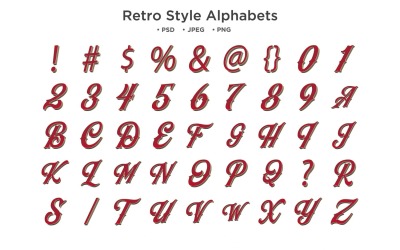 Alfabet w stylu retro, typografia Abc