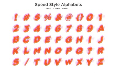 Alfabeto de estilo de velocidad, tipografía Abc