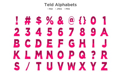 Alfabeto de estilo Teld, tipografia Abc