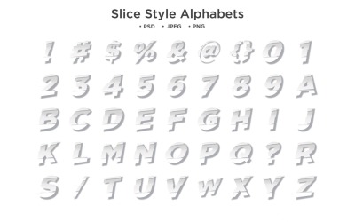 Alfabeto stile fetta, tipografia Abc
