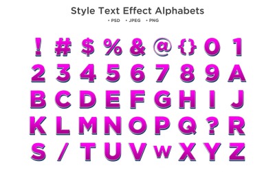 Alphabet d&amp;#39;effet de texte de style, typographie abc