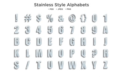 Alphabet im rostfreien Stil, ABC-Typografie