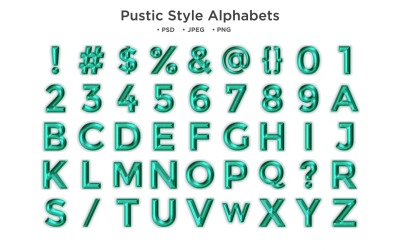 Alphabet im rustikalen Stil, ABC-Typografie