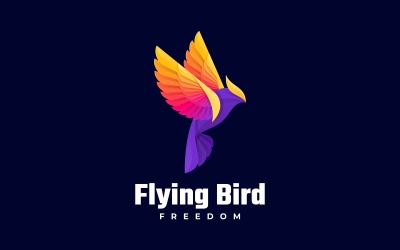 Estilo de logotipo colorido pájaro volador