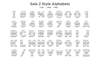 Försäljning 2 Style Alphabet, Abc Typography