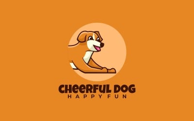 Fröhlicher Hund Einfaches Maskottchen-Logo