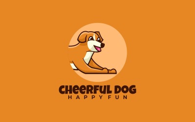 Glad hund enkel maskot logotyp